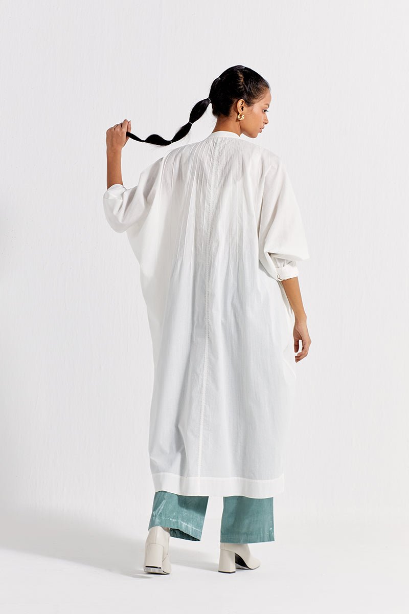 Pintuck Kaftan - White - Three
