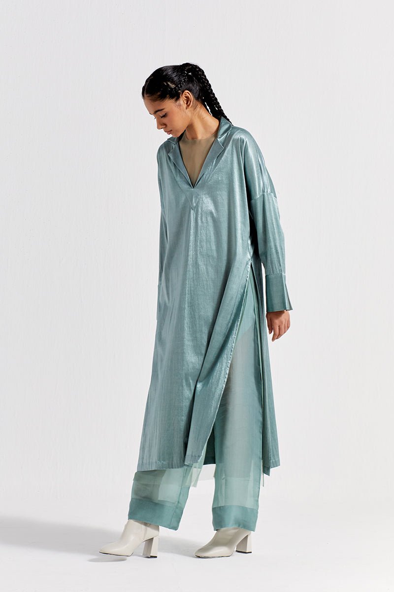 V-Neck Tunic Co-ord (Set of 2) - Jade - Three