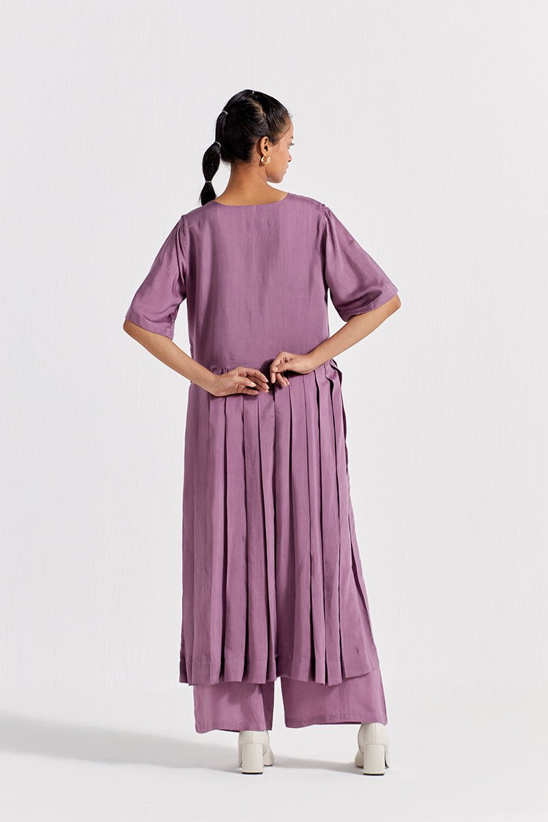 Waist Pleat Tunic Co-ord (Set of 2) - Lilac - Three