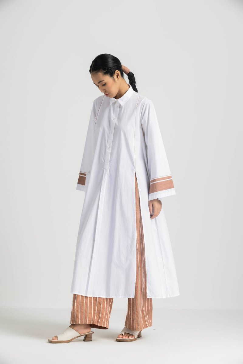 Wide Sleeve Shirt - White - Three