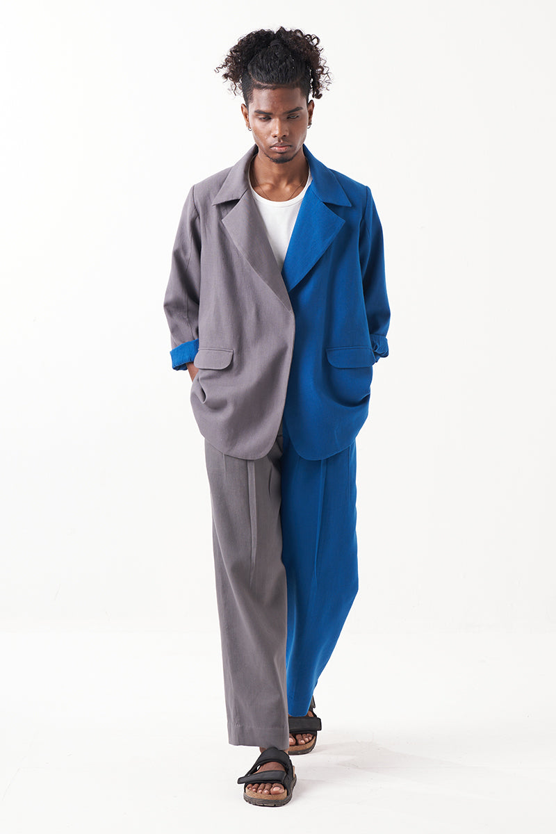 Two Tone Three Pleated Pant