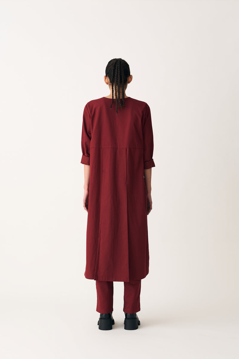 Front Pleat Pant - Scarlet