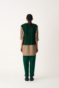Front Pleat Pant - Emerald Green
