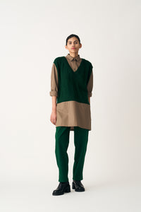 Front Pleat Pant - Emerald Green