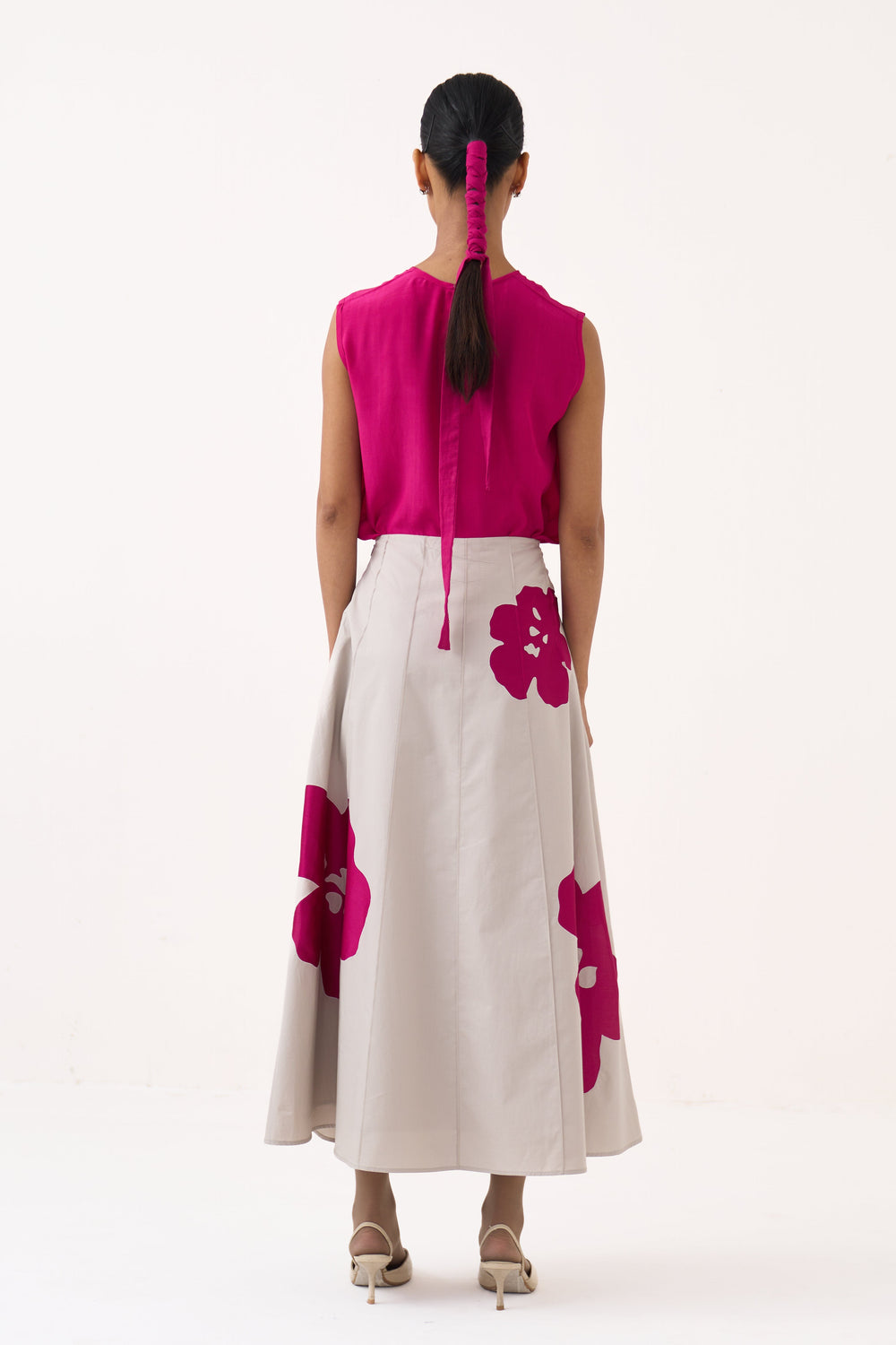 Floral Reverse Applique Skirt Co-Ord (Set Of 2)