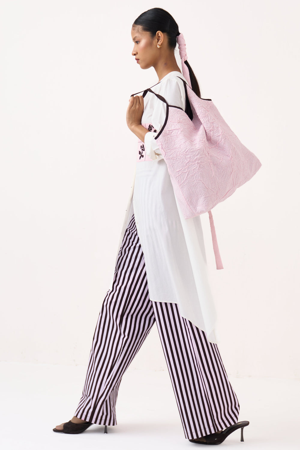Emb. Patch Asymmetric Hem Shirt