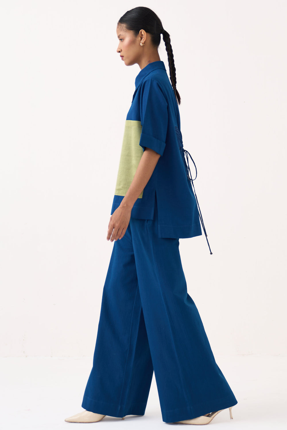 Back Drawstring Flower Shirt