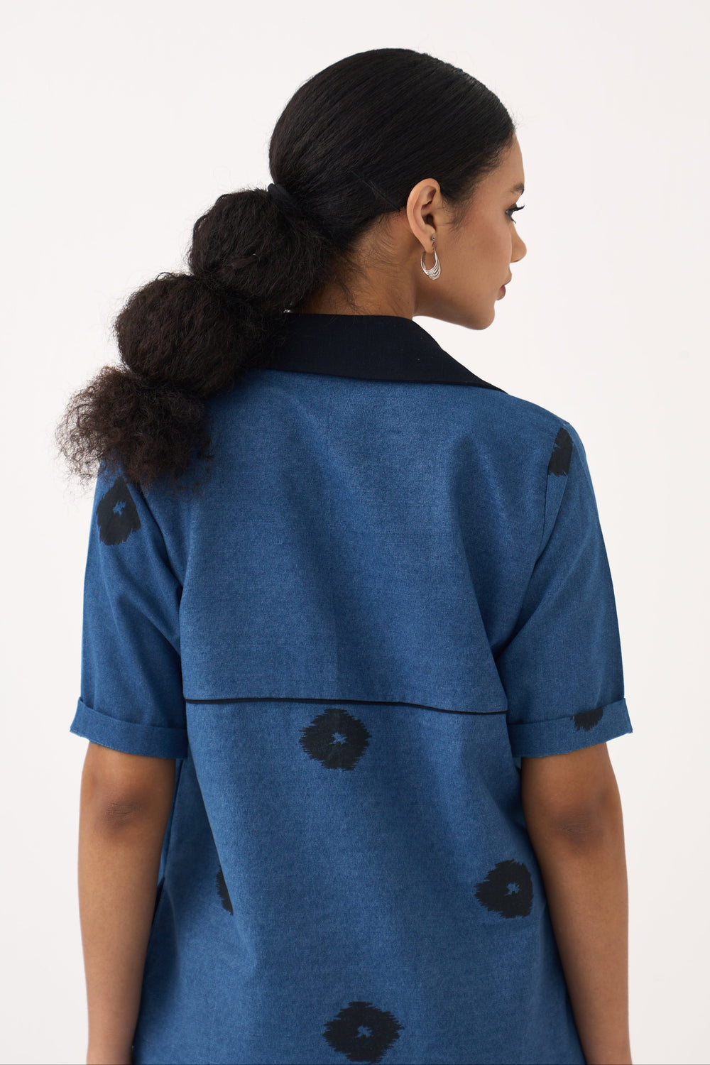 Block Print Denim Dress