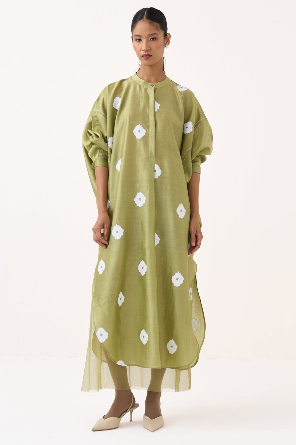 Block Print Bat Sleeve Dress (Slip included)