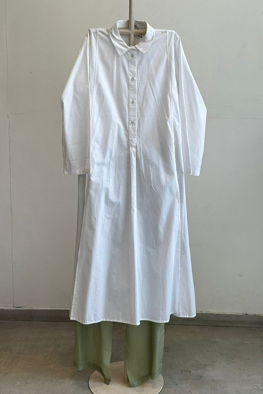 Wide Sleeve Shirt Co-ord Set of 2 White And Mint