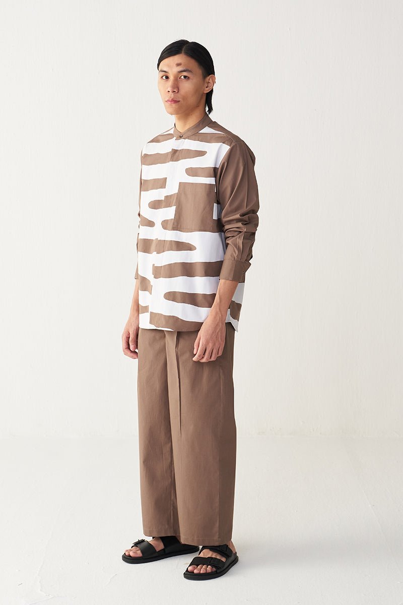 Abstract Appliqué Shirt - Three Clothing
