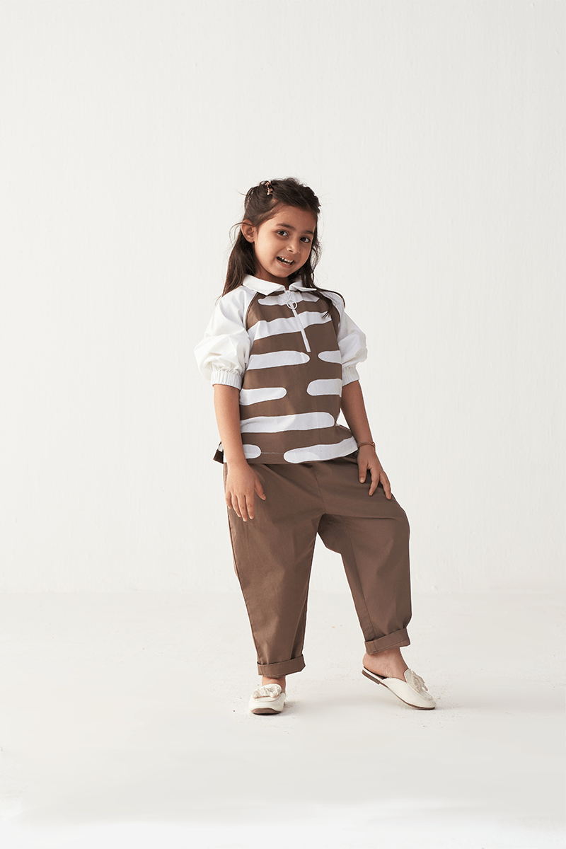 Abstract Applique Top - Three Clothing