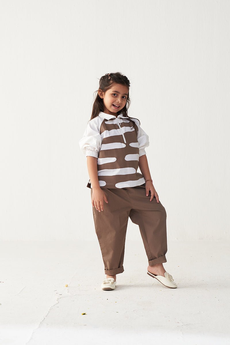 Abstract Applique Top - Three Clothing