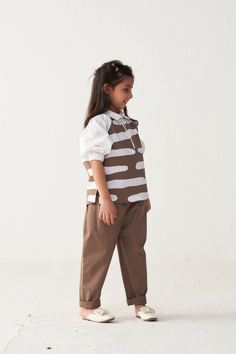 Abstract Applique Top - Three Clothing