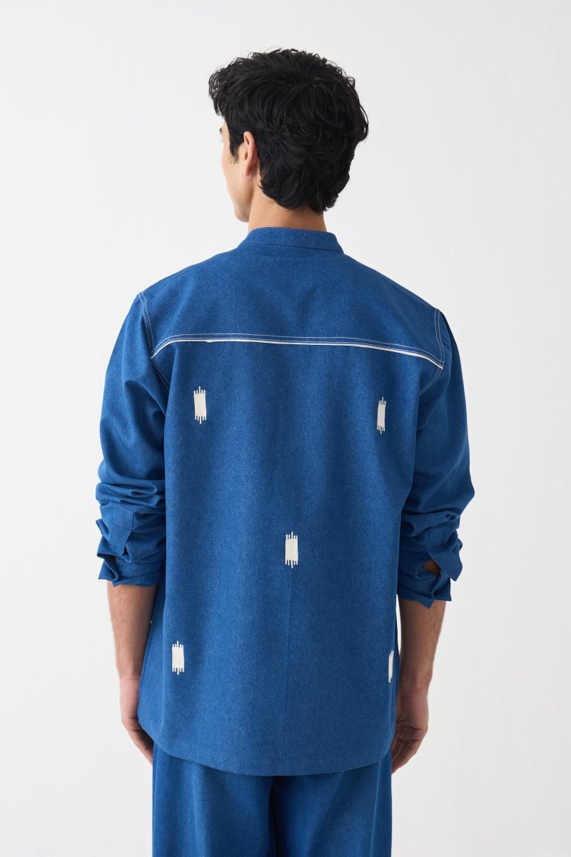 All Over Emb Shirt - Three Clothing