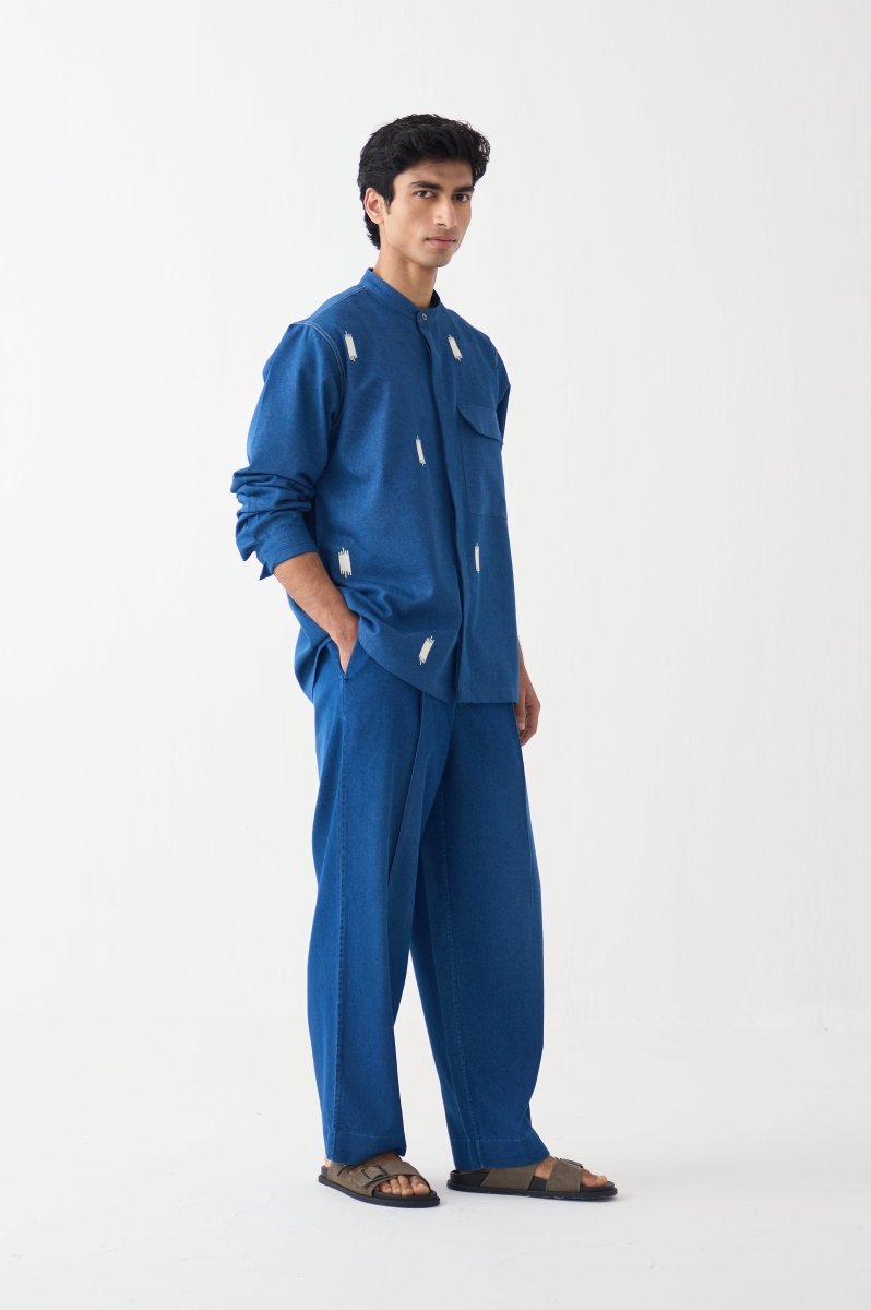 All Over Emb Shirt - Three Clothing