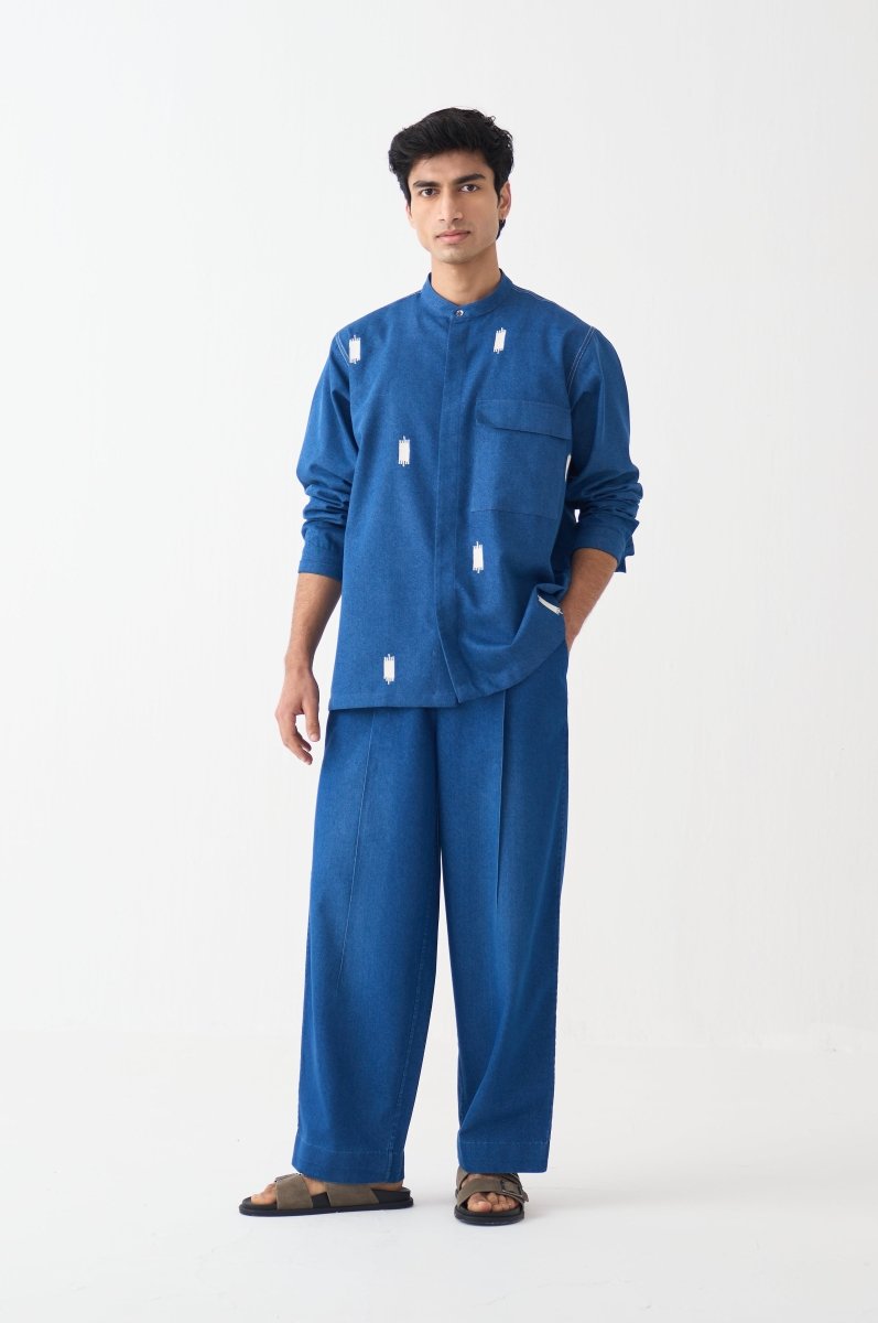 All Over Emb Shirt - Three Clothing