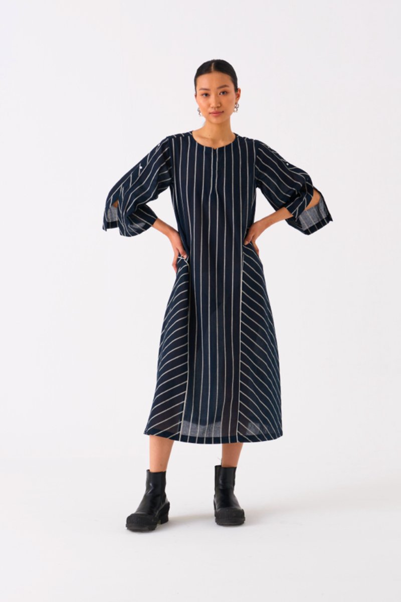 All Stripe Dress Black Stripe - Three