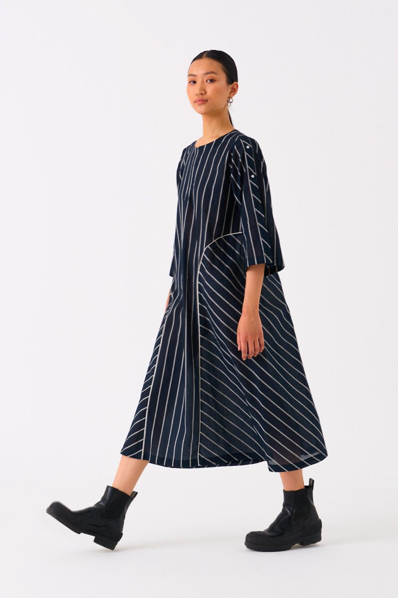 All Stripe Dress Black Stripe - Three