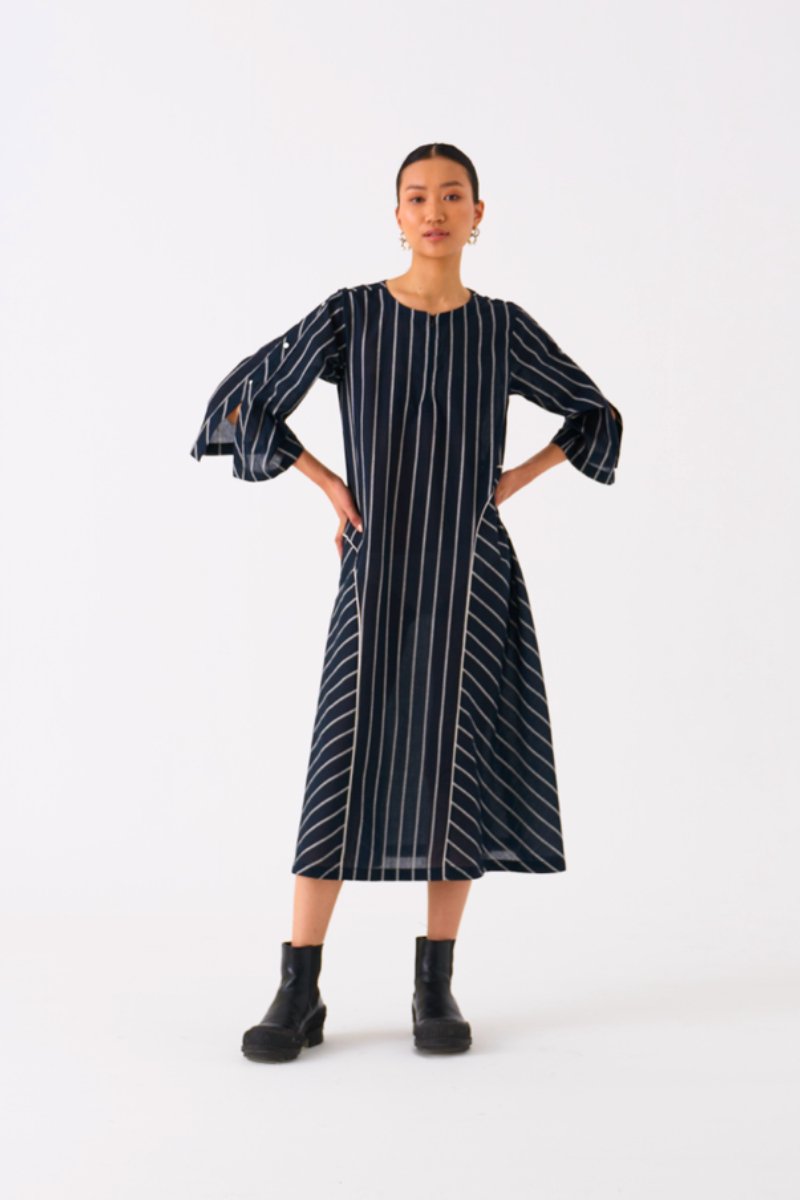 All Stripe Dress Black Stripe - Three