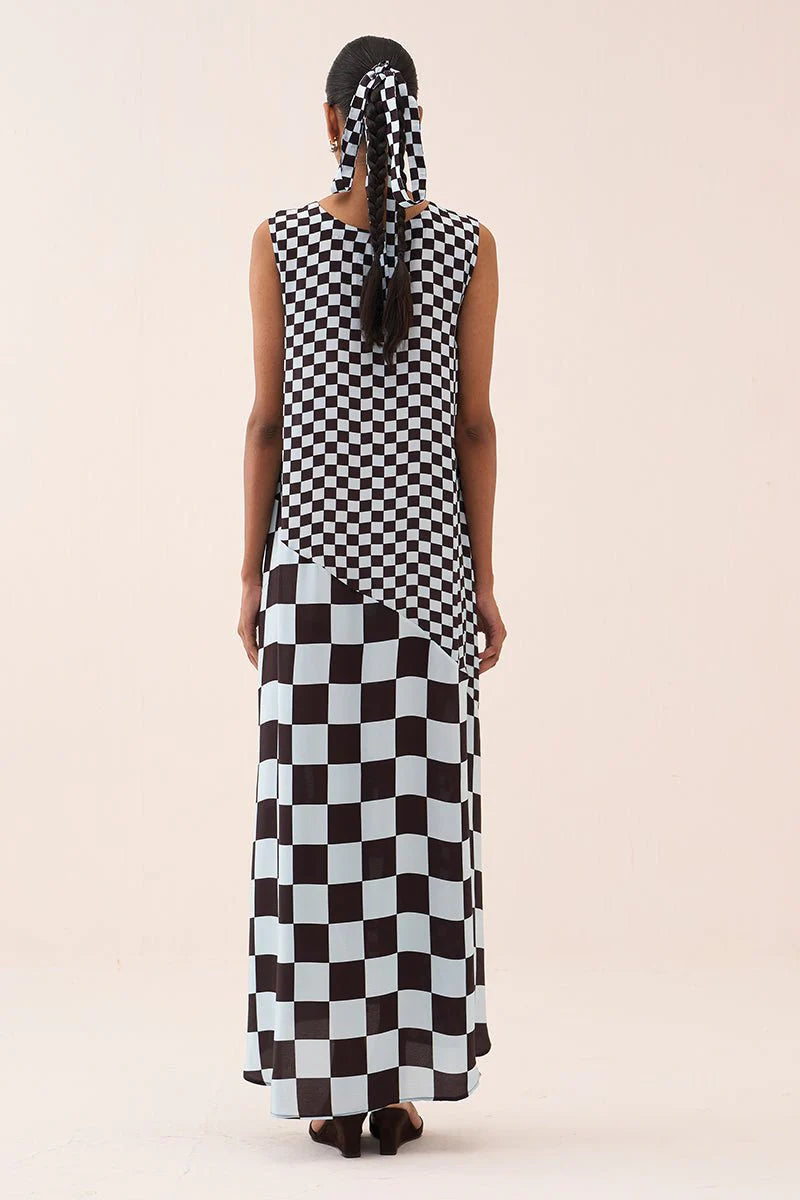 Checkered Asymmetric Dress