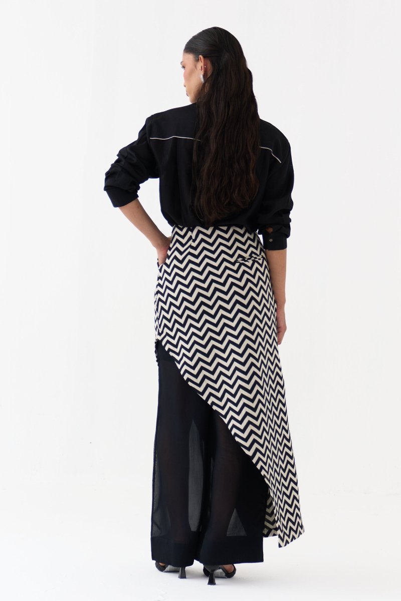 Asymmetric Skirtpant Co-Ord (Set Of 3) - Three Clothing