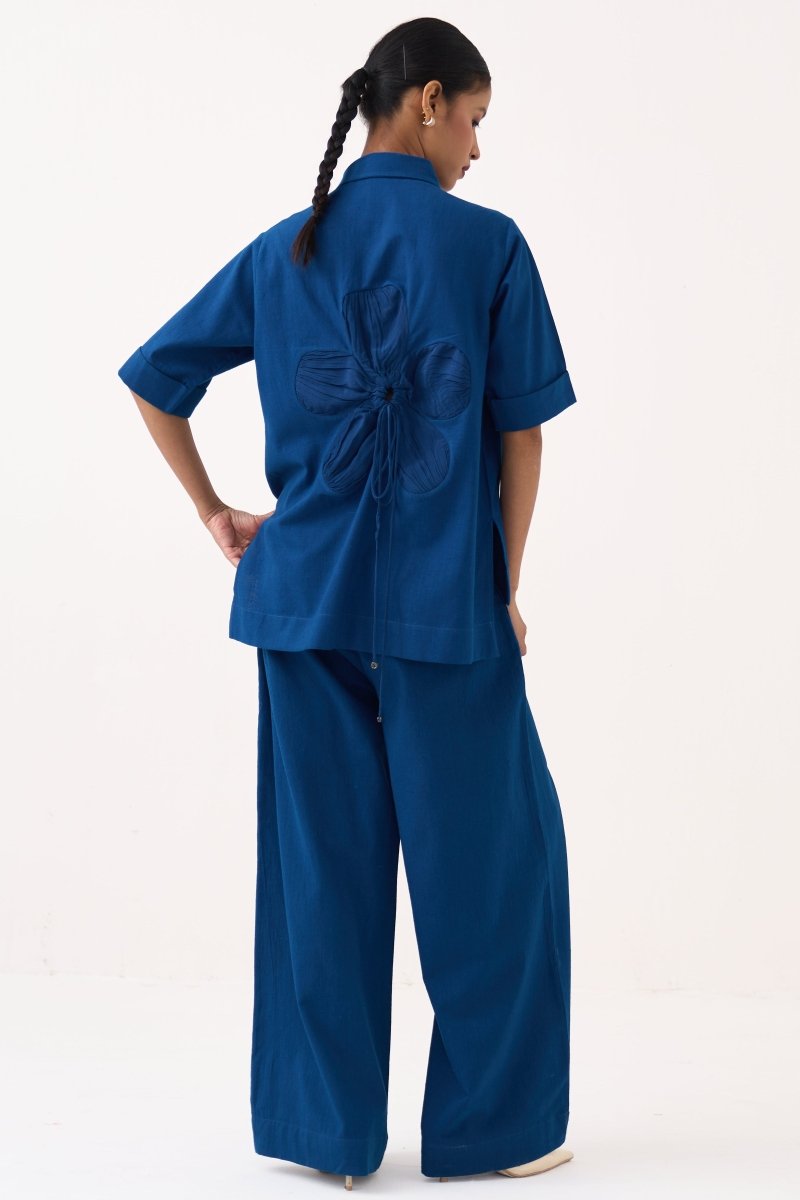 Back Drawstring Flower Shirt - Three Clothing