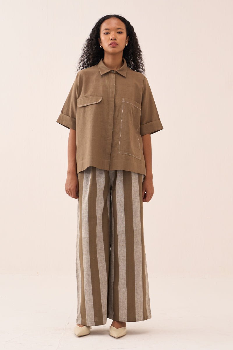 Back Drawstring Flower Shirt - Three Clothing