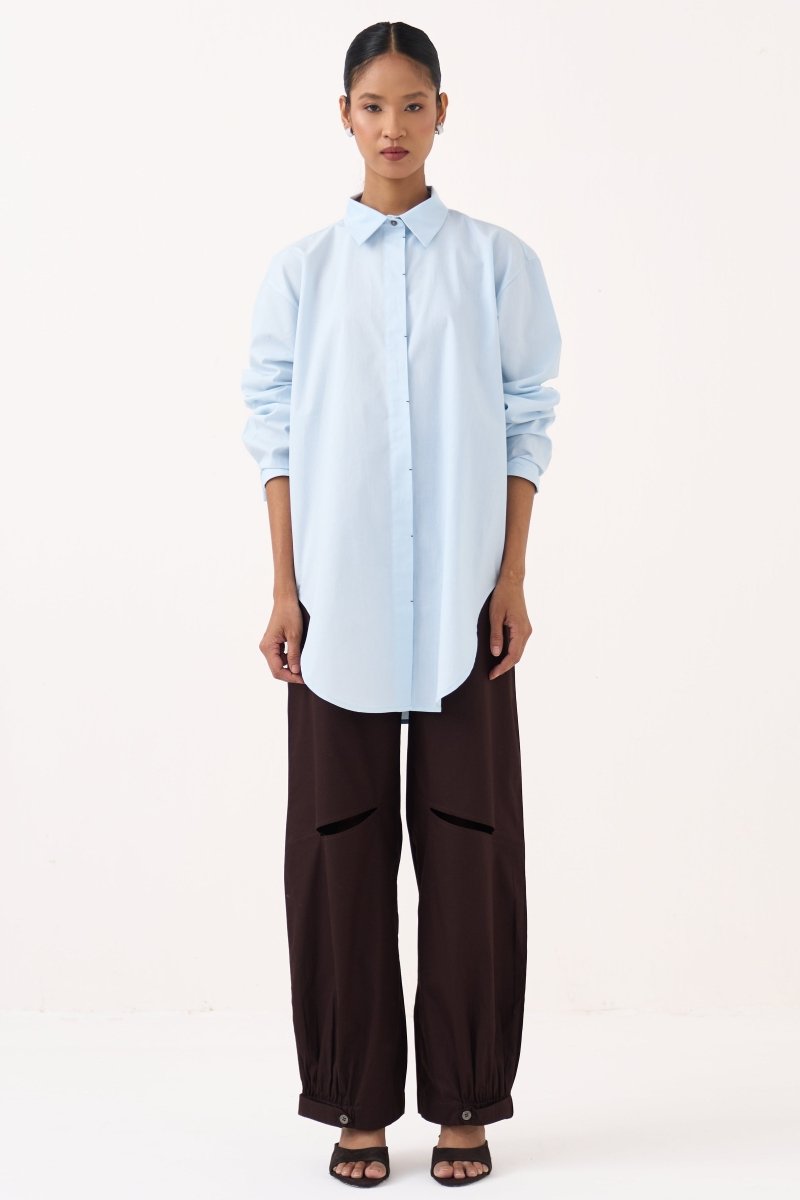 Back Floral Drawstring Shirt - Three Clothing