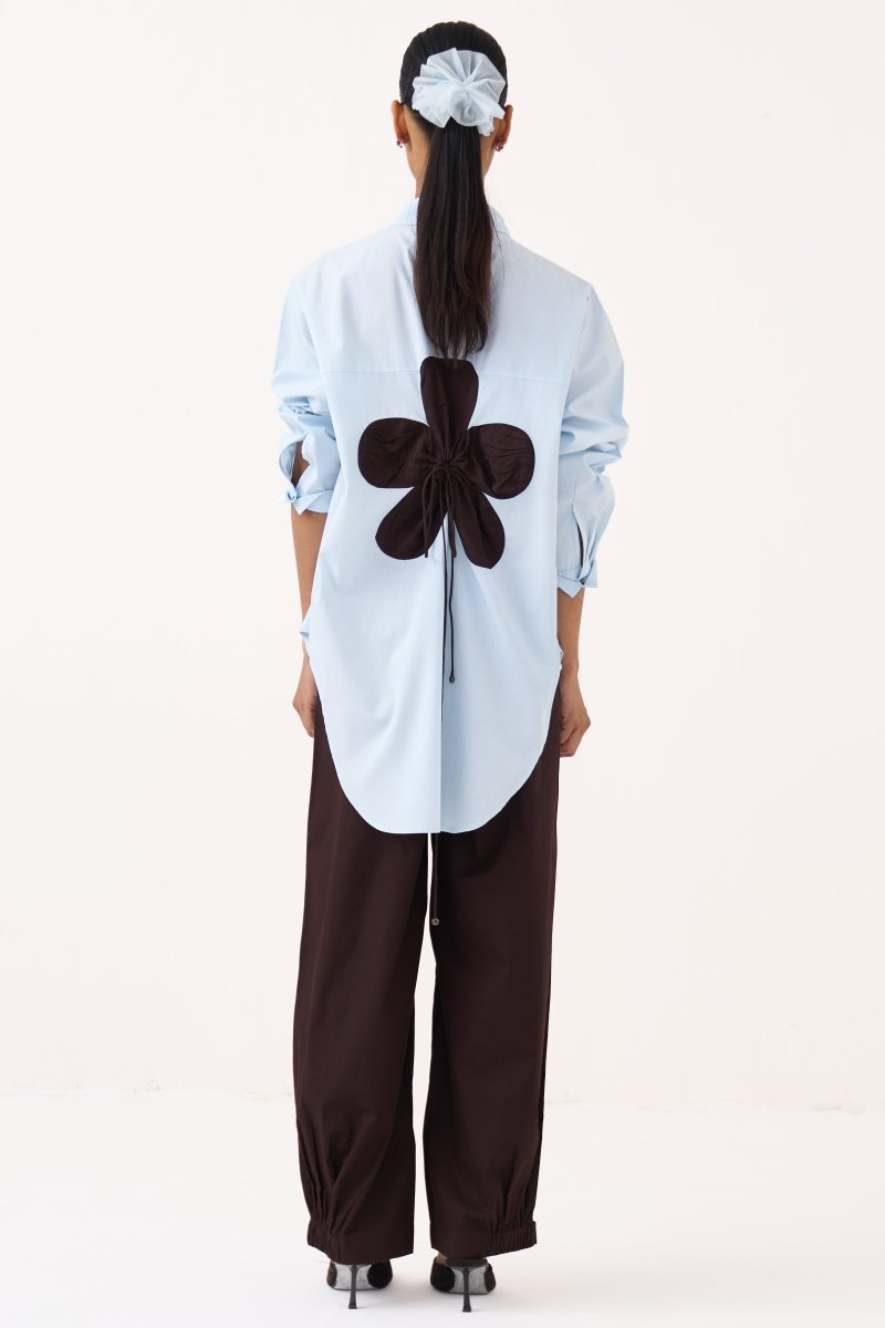 Back Floral Drawstring Shirt Co - ord (Set of 2) - Three Clothing