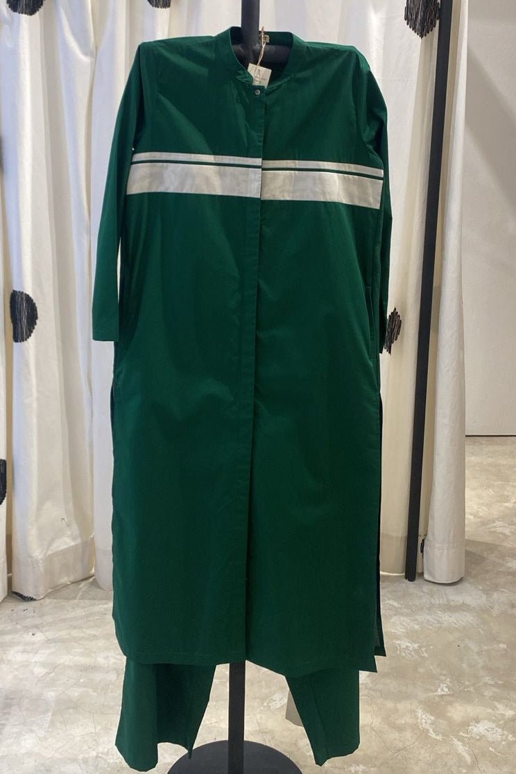 Back Pleat Jacket Co-ord Set of 2 Emerald Green - Three Clothing