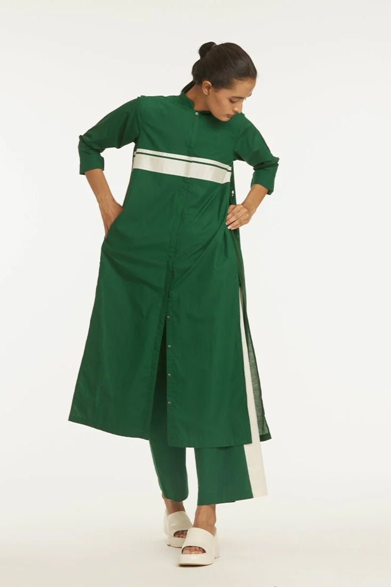 Back Pleat Jacket Co-ord Set of 2 Emerald Green - Three Clothing