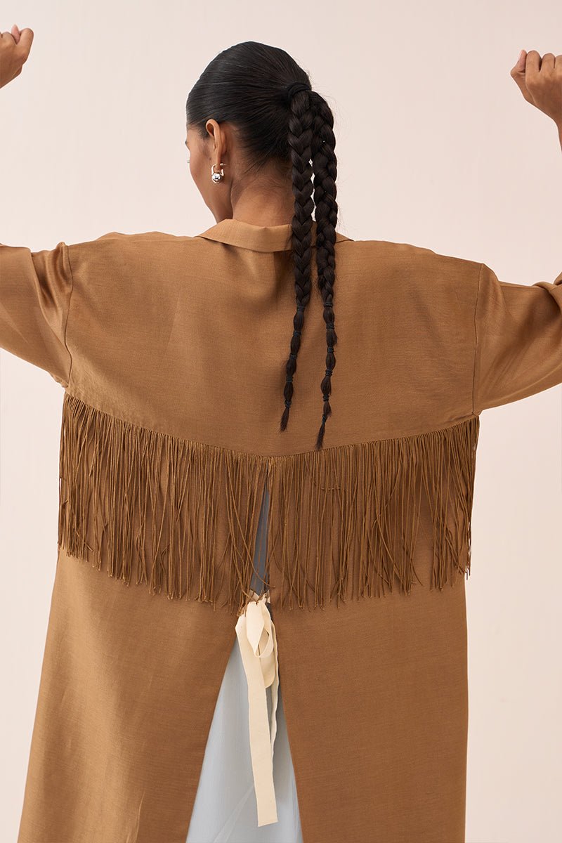 Back Tie Overlay Jacket - Three Clothing