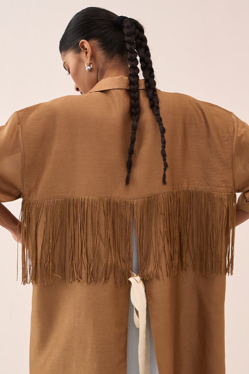 Back Tie Overlay Jacket - Three Clothing