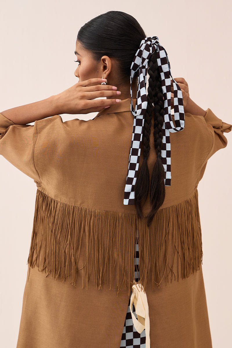 Back Tie Overlay Jacket (Set Of 2) - Three Clothing