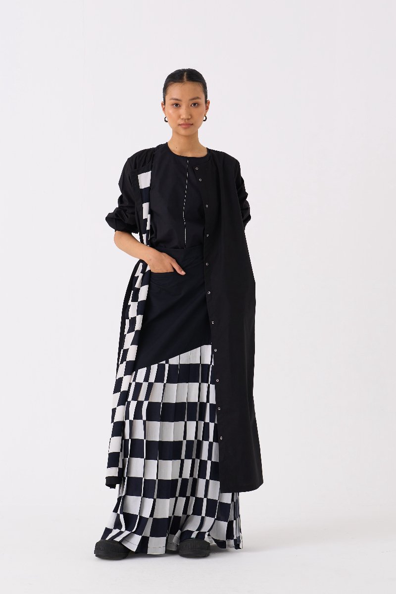 Back Yoke Jacket Co - ord Set of 3 Black Check - Three