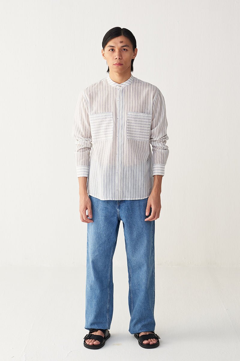 Band Collar Shirt - Three Clothing