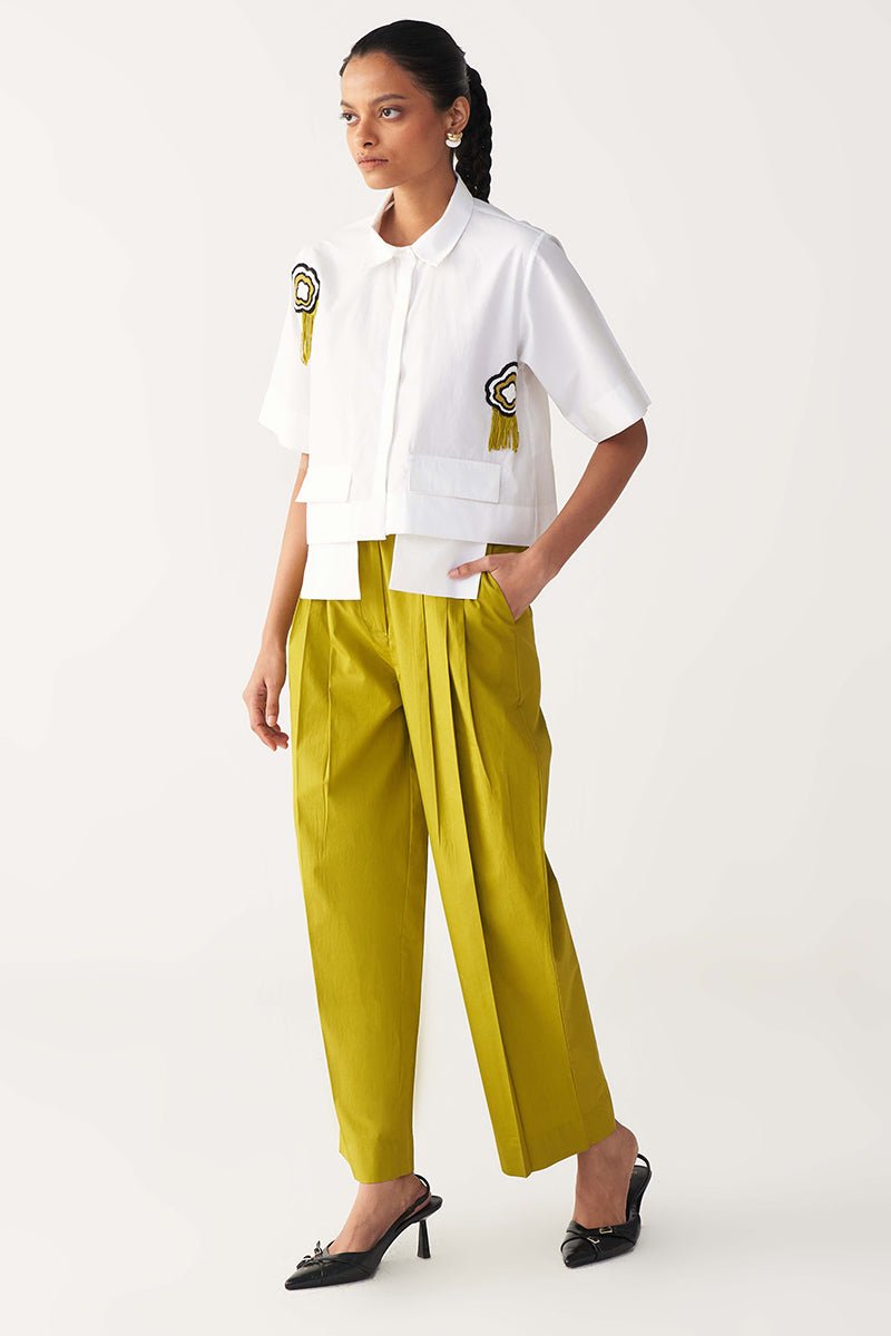 Beaded Crop Fringe Top Co - Ord - Three Clothing