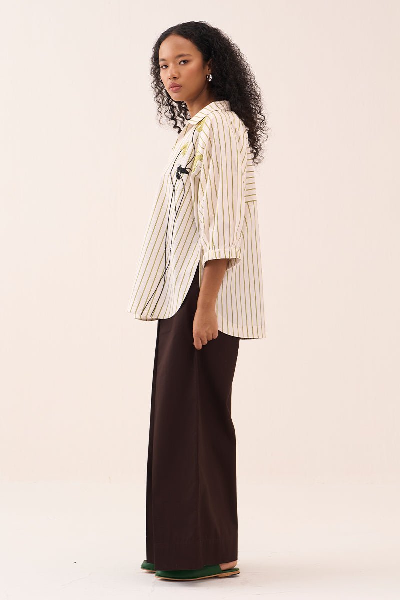 Beaded V - Neck Top - Three Clothing