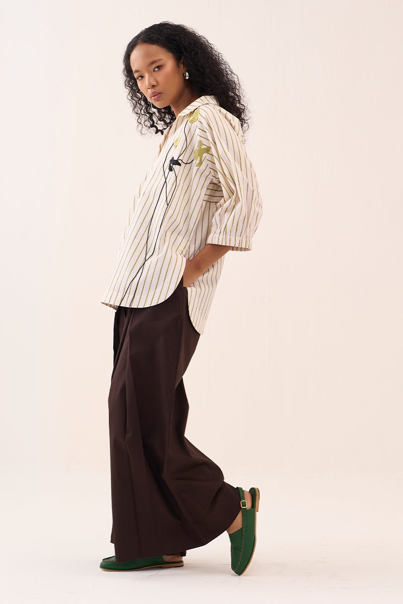 Beaded V - Neck Top - Three Clothing