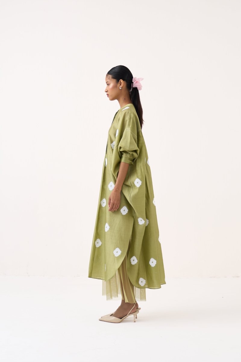 Block Print Bat Sleeve Dress (Slip included) - Three Clothing