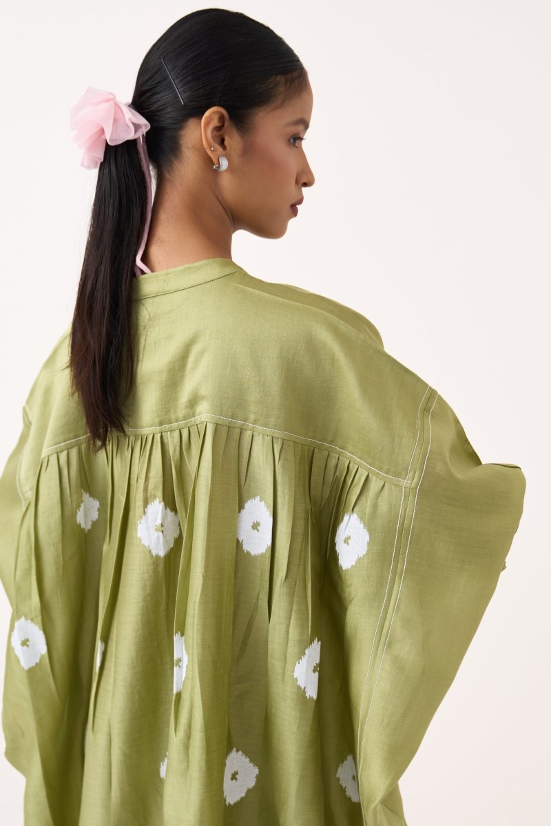 Block Print Bat Sleeve Dress (Slip included) - Three Clothing