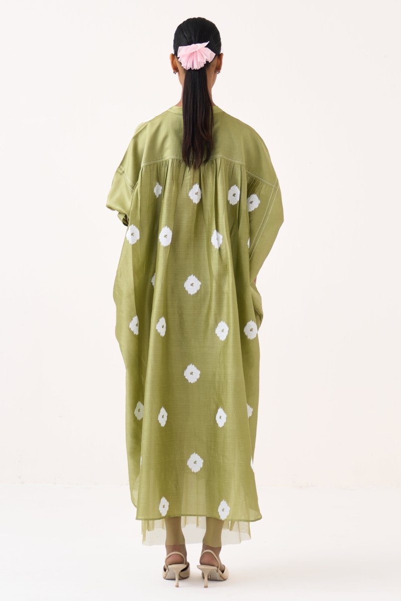 Block Print Bat Sleeve Dress (Slip included) - Three Clothing