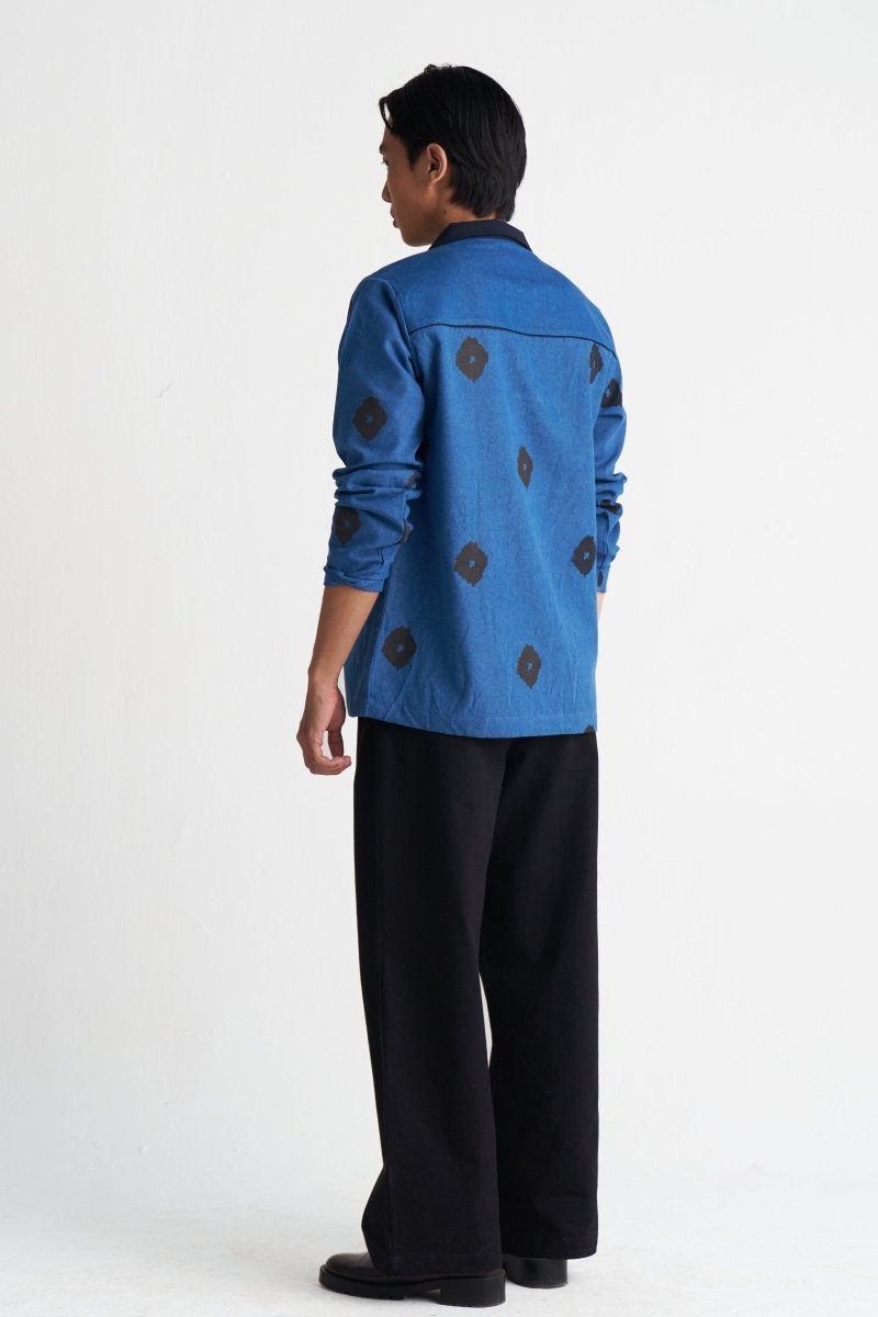 Block Print Denim Shirt - Three Clothing