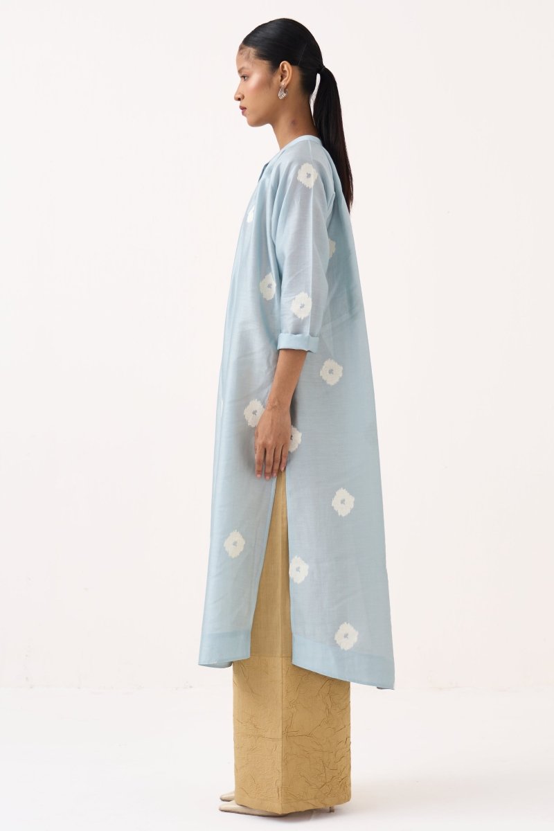 Block Print Gather Neck Shirt Co - ord (Set of 2) - Three Clothing
