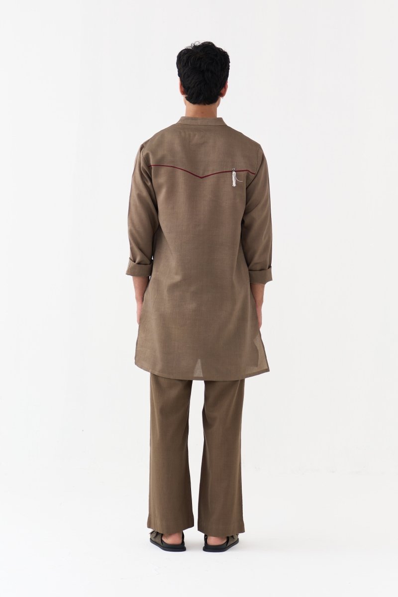 Button Emb. Kurta - Three Clothing