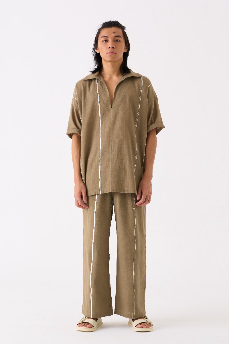 Camp Collar Shirt Sage - Three