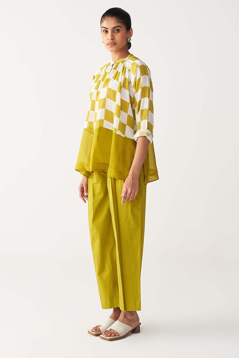Checkered Peasant Top Co - Ord - Three Clothing