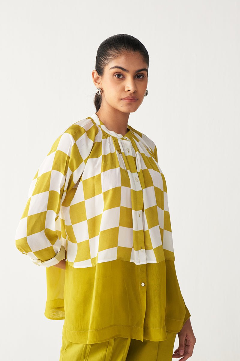 Checkered Peasant Top Co - Ord - Three Clothing