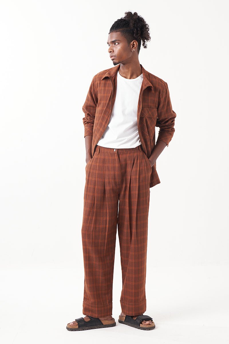 Checkered Shacket Co - Ord (Set Of 2) - Three Clothing